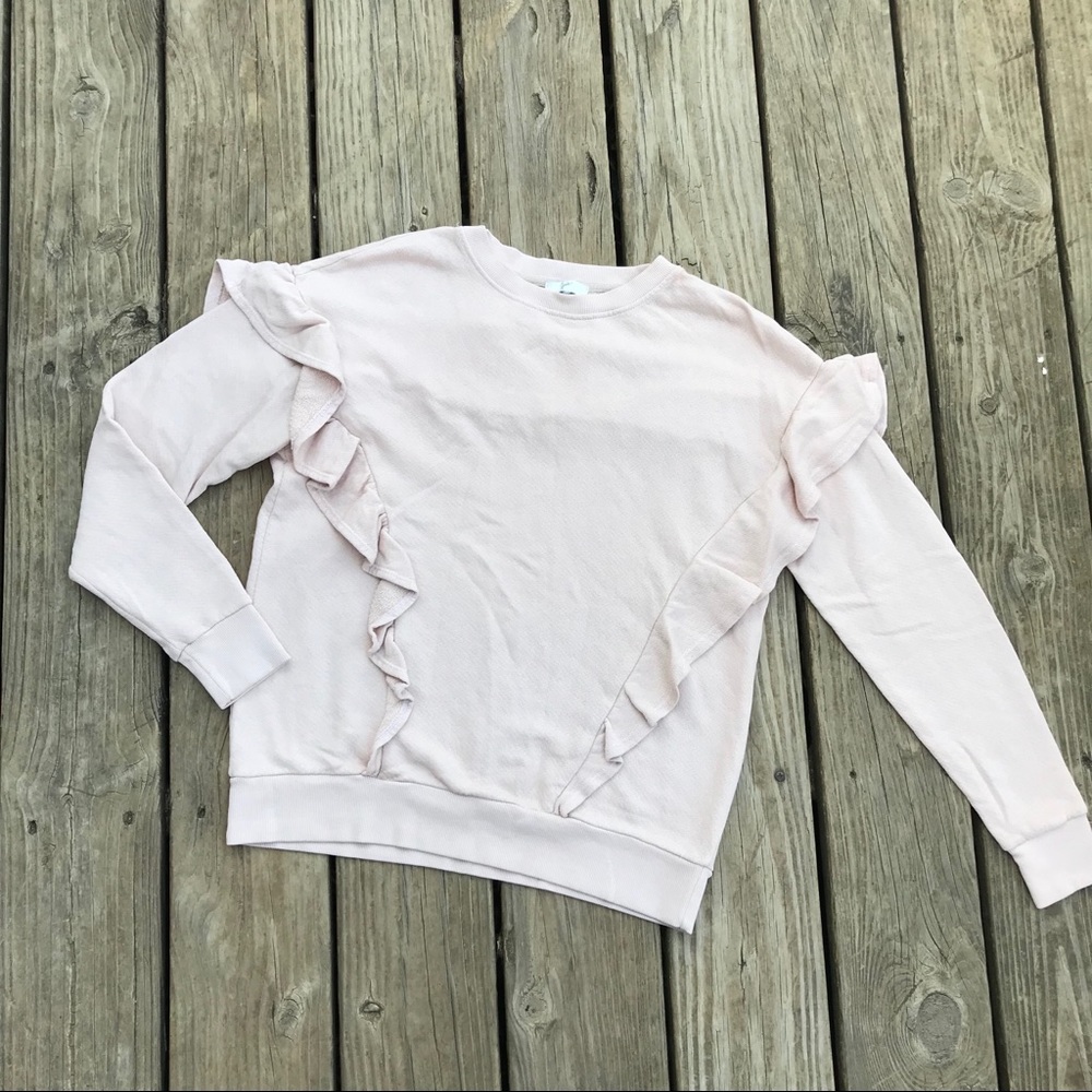 Joie Light Pink Ruffle Sweatshirt